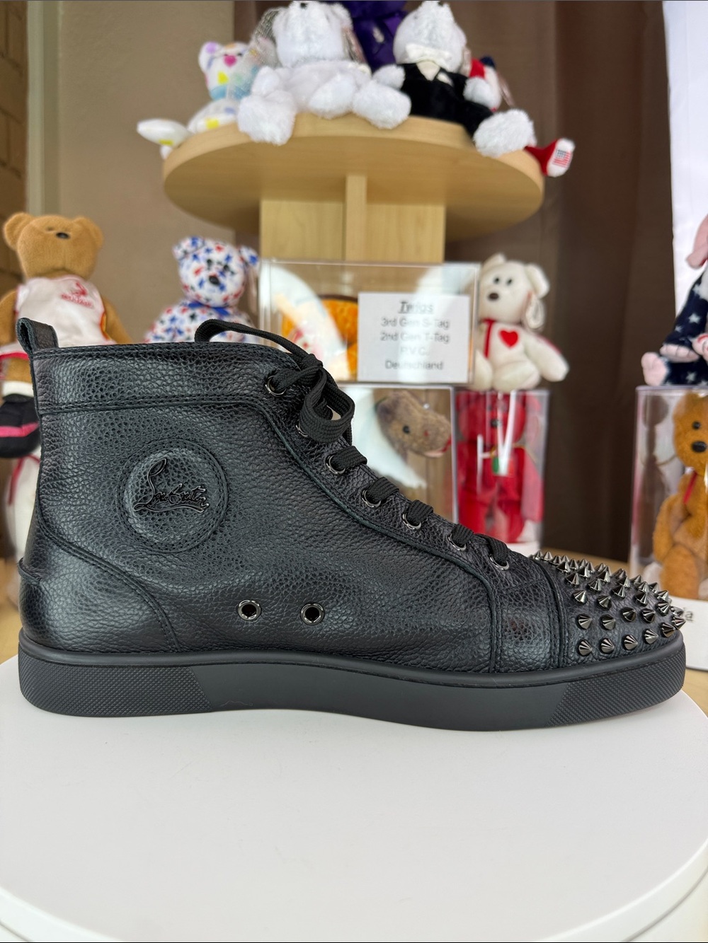 💥CHRISTIAN LOUBOUTIN - $1,045 MSRP Men's Lou Spikes High-Top Sneakers - SIZE 43 - Picture 12 of 17